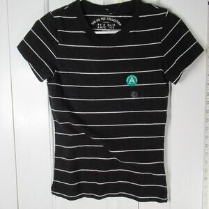 NWT Aero Kate Black and White Striped Tee